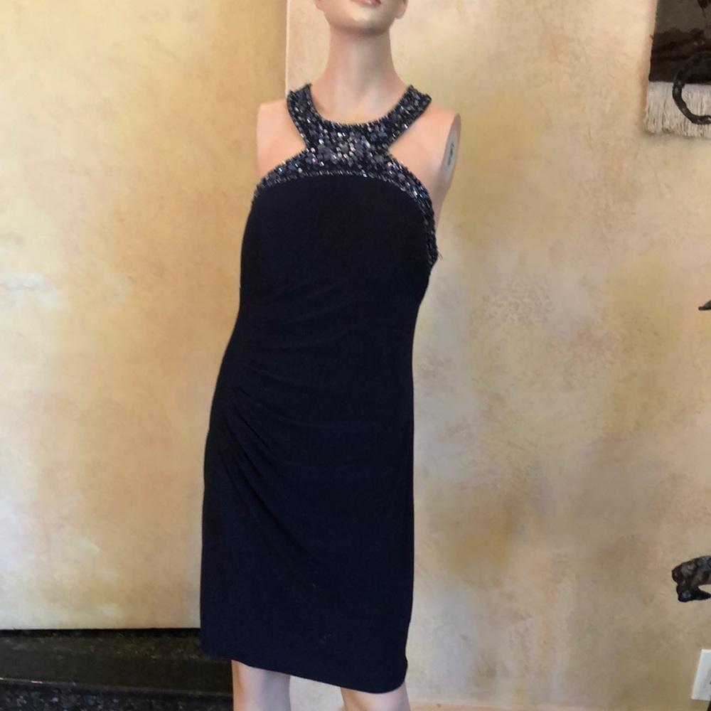 Elegant Black Beaded Dress